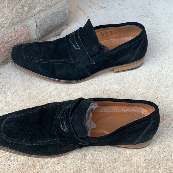 Stacy Adam COLFAX Mac Toe Penny Slip On Black Suede Men’s Dress Shoe size 10 - Picture 11 of 14